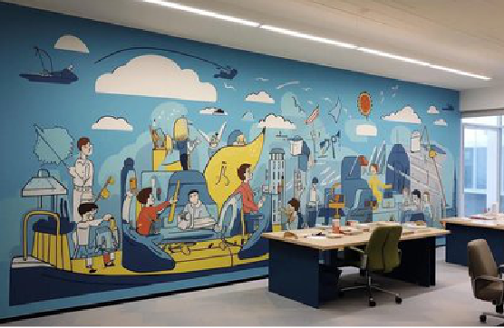  泸县办公室墙绘的特点。