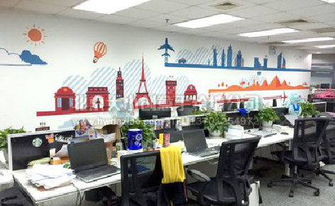  泸县教你设计办公室墙绘的方法。