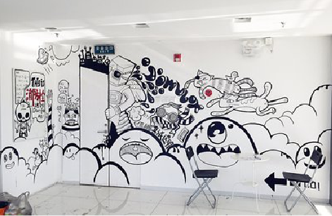  泸县手绘墙并非传统涂鸦。